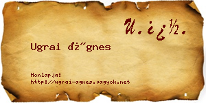 Ugrai Ágnes névjegykártya